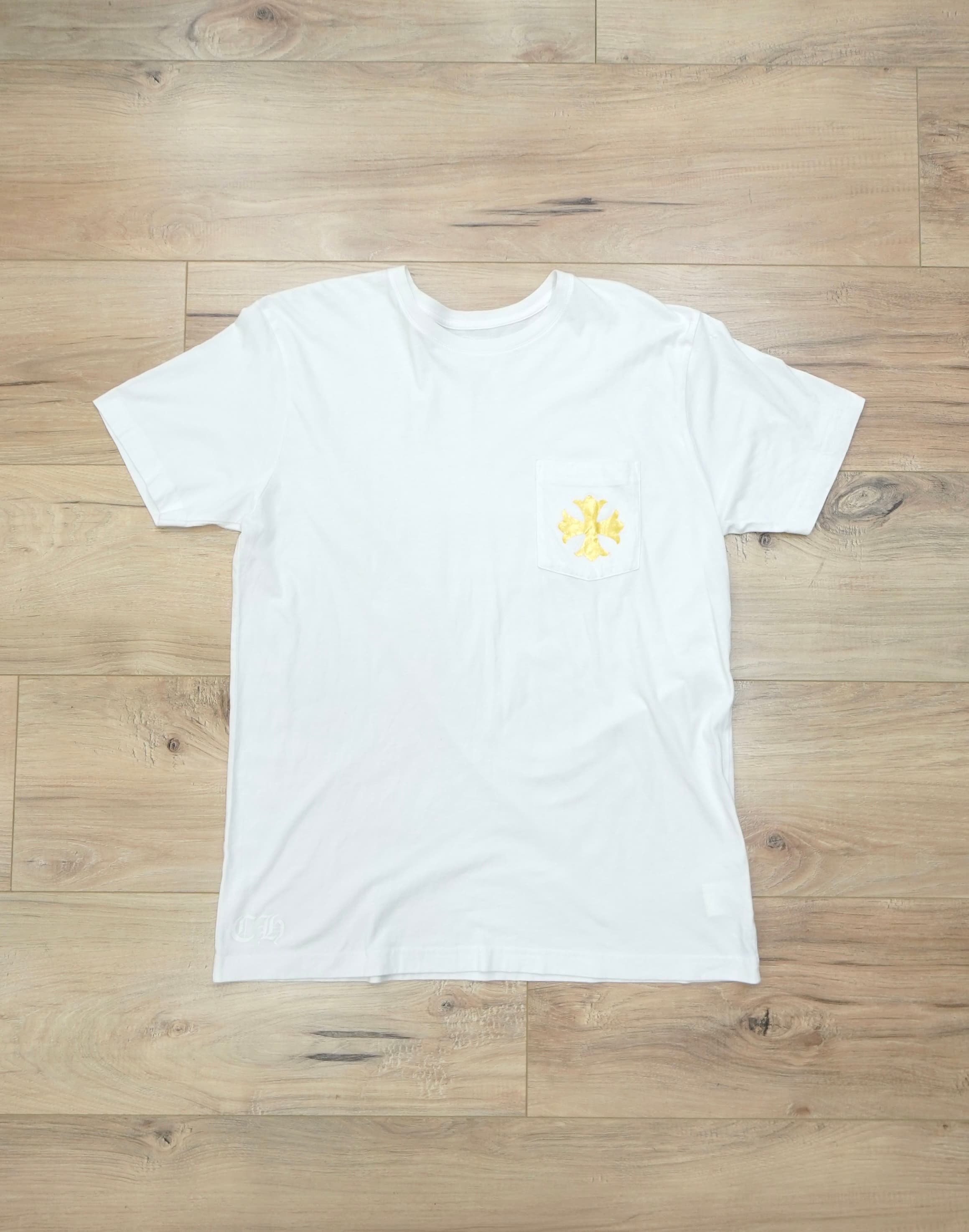 Chrome Hearts Gold Metallic Horseshoe Glasses T Shirt