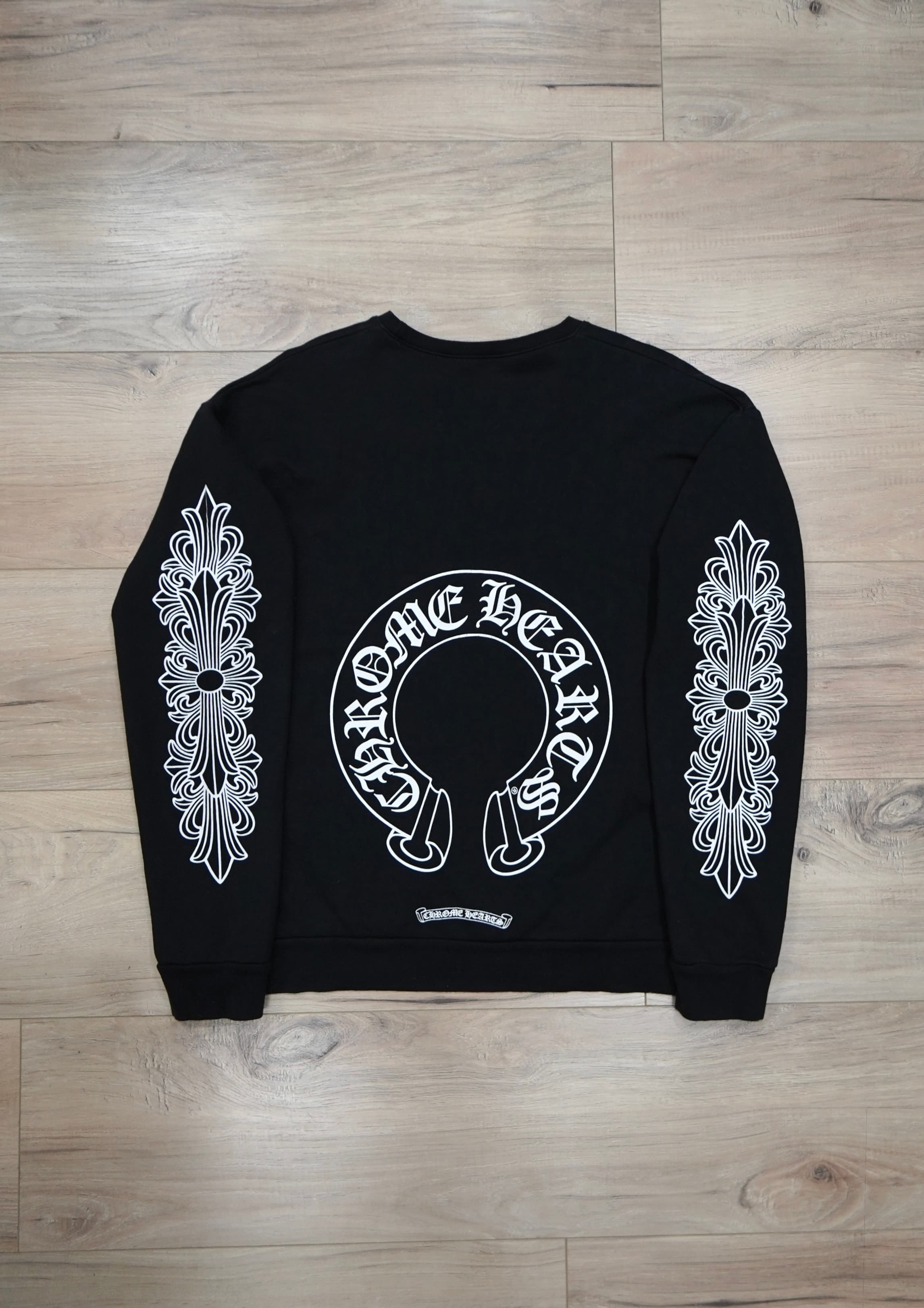 Chrome Hearts Horseshoe Floral Black Crewneck Sweatshirt