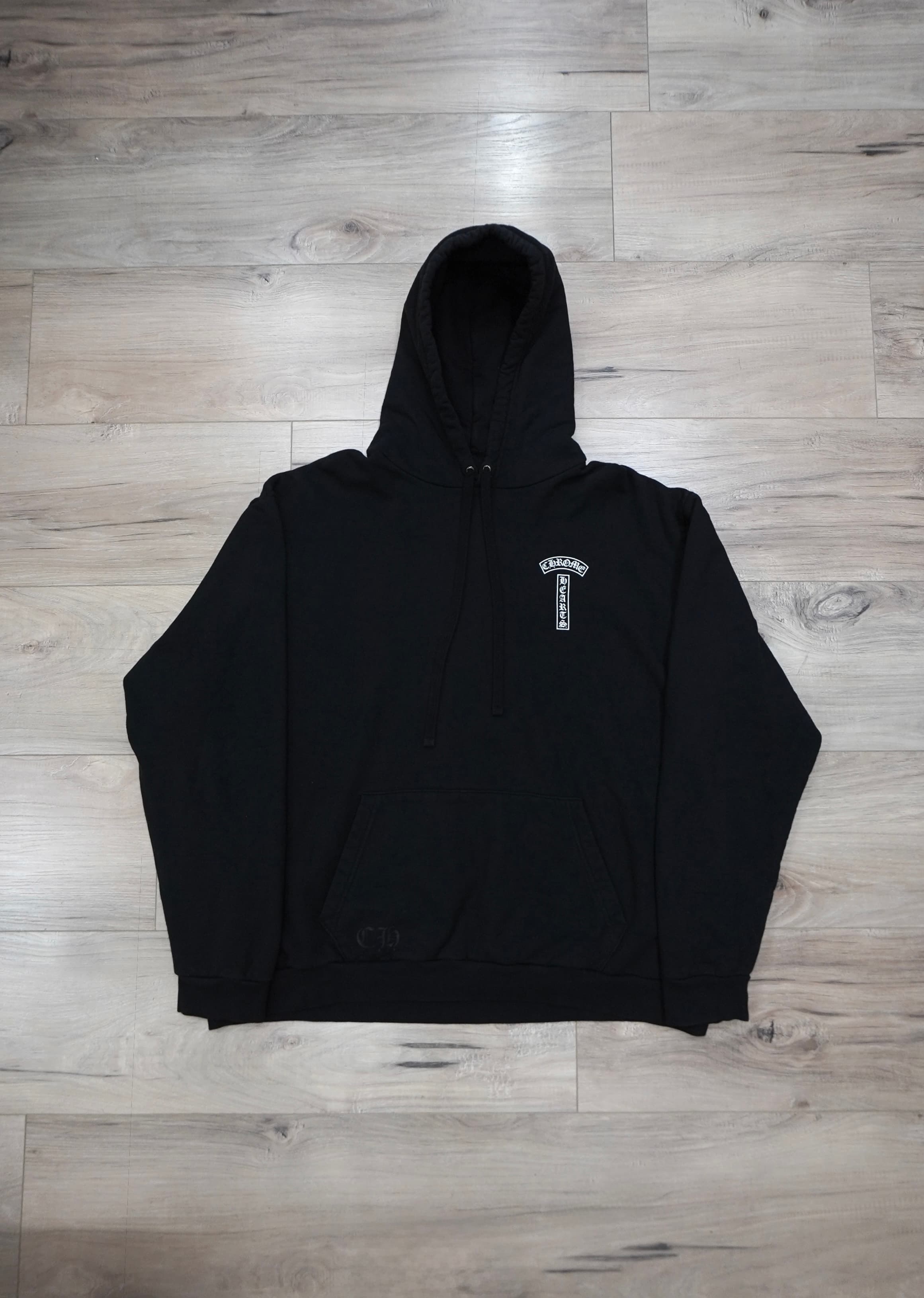 Chrome Hearts T bar Shoulder Logo Black Hoodie