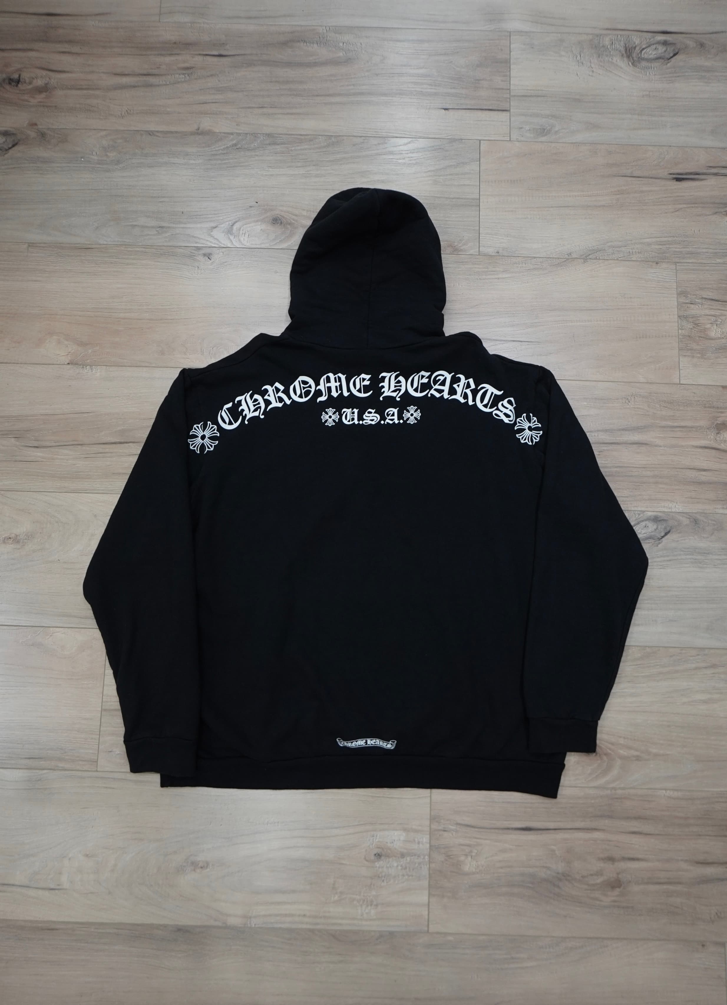 Chrome Hearts T bar Shoulder Logo Black Hoodie